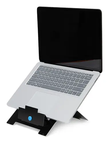 Soporte para portátil R-Go Riser Flexible, elevador plegable ajustable para portátil, ergonómico, aluminio Hylite, negro - Imagen 2