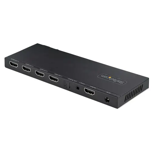 Splitter Divisor HDMI de 4 Puertos, Vídeo HDMI 2.0 de 4K a 60Hz, Multiplicador HDMI 4K con Escalador incorporado, HDMI de 1 Entrada y 4 Salidas, Audio 3,5 mm - Imagen 2