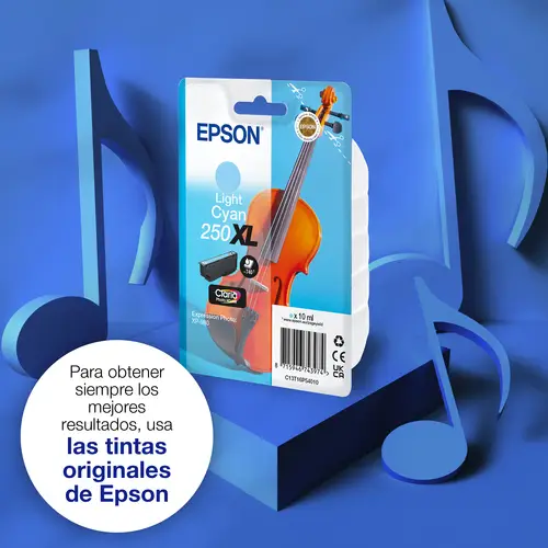 Pack individual de tinta Claria Photo HD 250XL Violin cian claro - Imagen 2