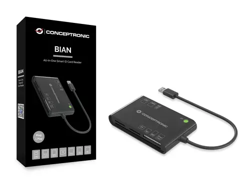 BIAN01B lector de tarjeta inteligente Interior USB 3.2 Gen 1 (3.1 Gen 1) Negro - Imagen 3