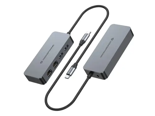 ABBY24G base para portátil y replicador de puertos Alámbrico USB 3.2 Gen 1 (3.1 Gen 1) Type-C Gris - Imagen 3