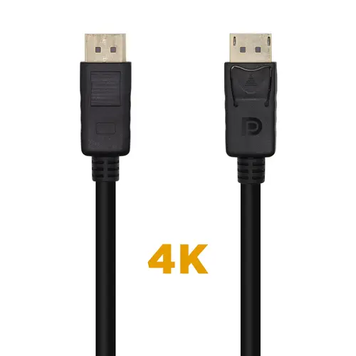 Cable DisplayPort V1.2 4K@60Hz, DP/M-DP/M, Negro, 1.0m - Imagen 2