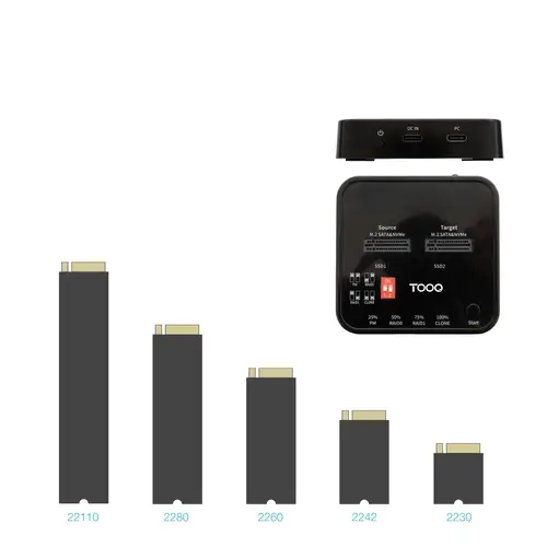 Docking Station USB-C 3.2 Gen 2 Dual Bay para SSD M.2 NGFF/NVMe Clonador, Negro - Imagen 4