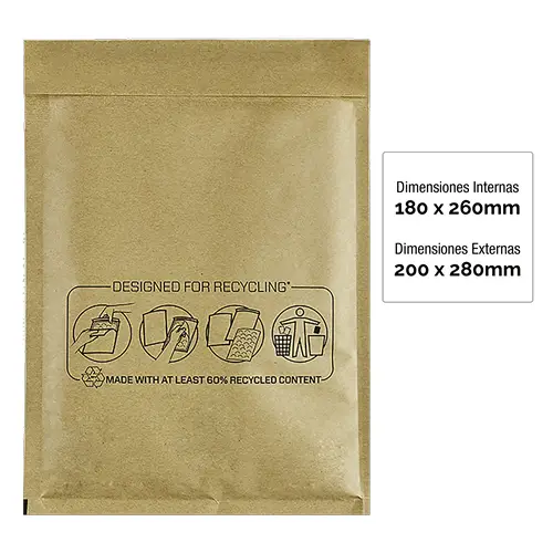 Bolsa Acolchada Burbujas Bankers Box Nº 14 (180x260) Pack 10 Uds - Imagen 2