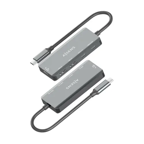 Hub USB 3.1 USB-C, USB-C/M-1xUSB-C PD 100W+1xUSB-C USB3.0/H+1xUSB-C USB2.0/H+2xUSB-A USB2.0/H, Gris, 15cm - Imagen 3