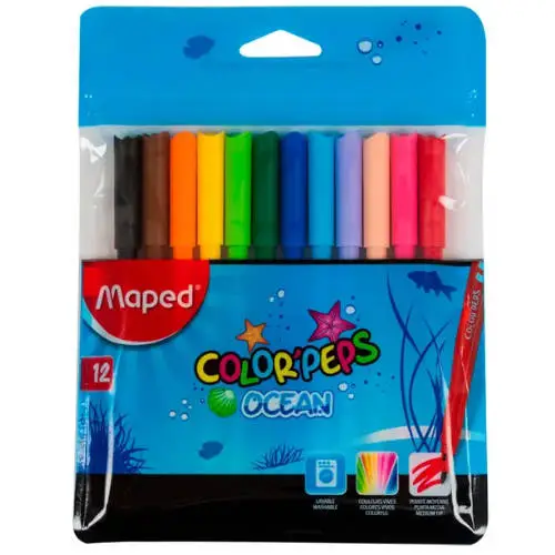 BLISTER 12 ROTULADORES OCEAN COLORPEPS COLORES SURTIDOS MAPED 845720