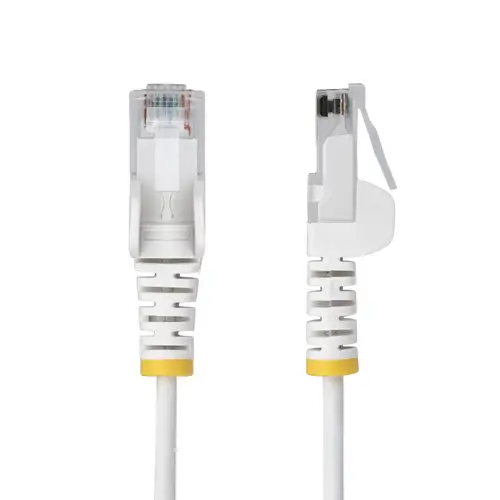 Cable de Red Ethernet CAT6 Delgado sin Enganches Blanco de 10m - Cable RJ45 Snagless Slim de 28AWG - Alambre de Cobre Puro - PoE 100W - con Alivios de Tensión - LSZH - Probado con Fluke - Imagen 2