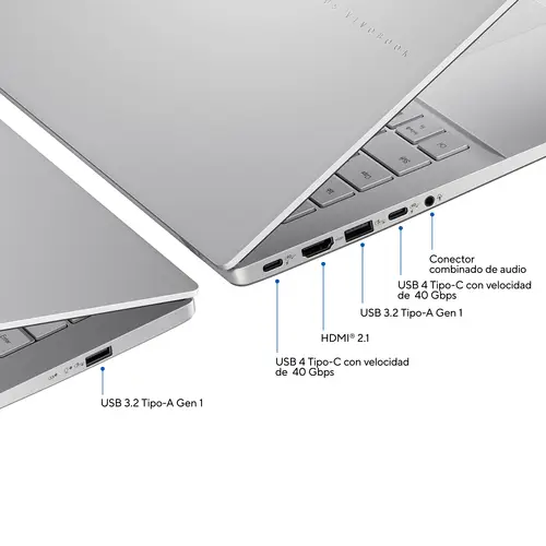 Vivobook S 14 S3407QA-KP015W - Ordenador Portátil 14" WQXGA (Qualcomm Snapdragon X (X1-26-100), 16GB RAM, 1TB SSD, Qualcomm Adreno GPU, Windows 11 Home) Plata Fría - Teclado QWERTY español - Imagen 3