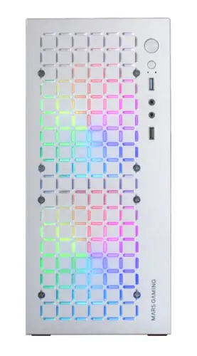 MC-CORE, Caja Gaming Compacta MicroATX, Diseño Frontal Metal-Mesh, Ventana Lateral Completa, 2x Ventiladores FRGB 120mm, Blanco - Imagen 1