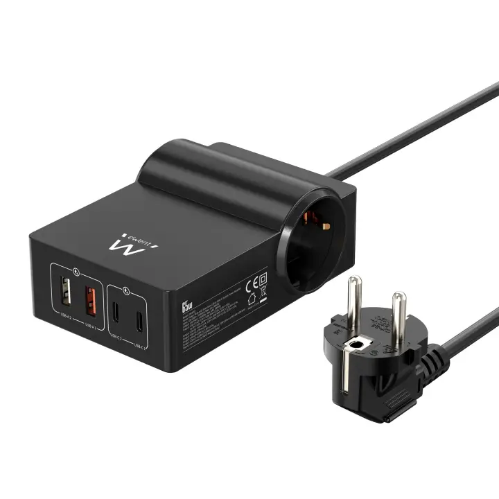 EW3992 base múltiple 1,5 m 2 salidas AC Interior Negro