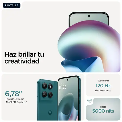 moto g77 17,3 cm (6.8") Ranura híbrida Dual SIM Android 16.0 5G USB Tipo C 8 GB 512 GB 5200 mAh Verde - Imagen 8