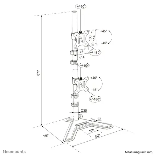 DS45-600BL2V Soporte de monitor doble 10-32" - Imagen 13