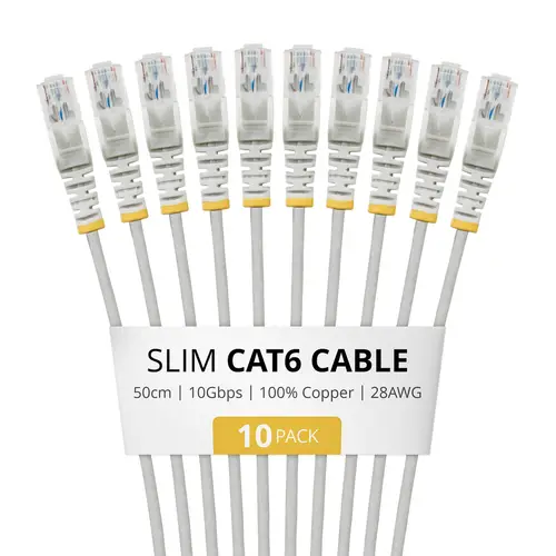 N6PAT50CMGRS10PK cable de red Gris 0,5 m Cat6 U/UTP (UTP) - Imagen 1