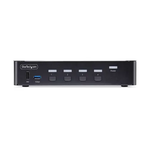Switch Conmutador KVM DisplayPort de 4 Puertos - 8K60/4K144 - para Un Monitor - DP 1.4 - 2x USB 3.0 - 4x USB 2.0 HID - Botones y Teclas de Acceso Rápido - TAA - Imagen 3