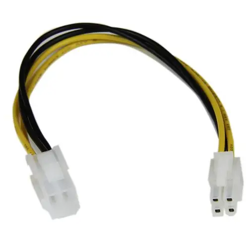 Cable 20cm Extensión Alargador Alimentación Corriente Placa Base ATX12V 4 Pines P4 - Macho a Hembra - Imagen 1