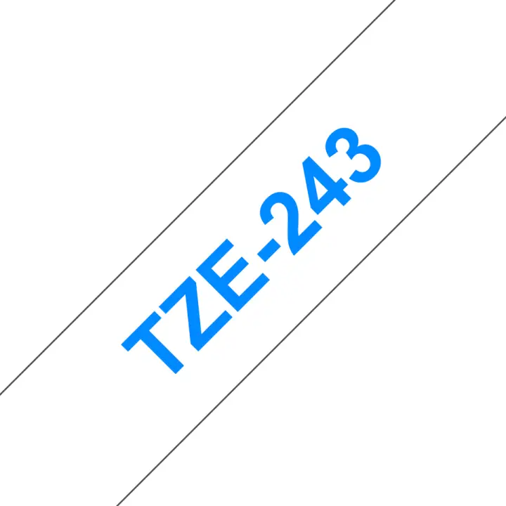 TZE-243 cinta para impresora de etiquetas Azul sobre blanco