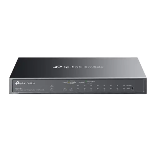 Omada ES210GMP switch Gestionado Gigabit Ethernet (10/100/1000) Energía sobre Ethernet (PoE) Negro - Imagen 1