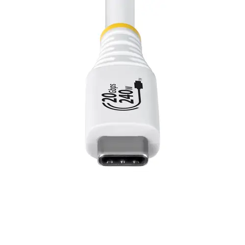 Cable USB4 2m - Cable USB-C Certificado USB-IF - 20Gbps - PD 240W EPR - 4K120 - DP 1.4 - Cable USB Tipo C - Recubrimiento de TPE - Blanco - Imagen 4