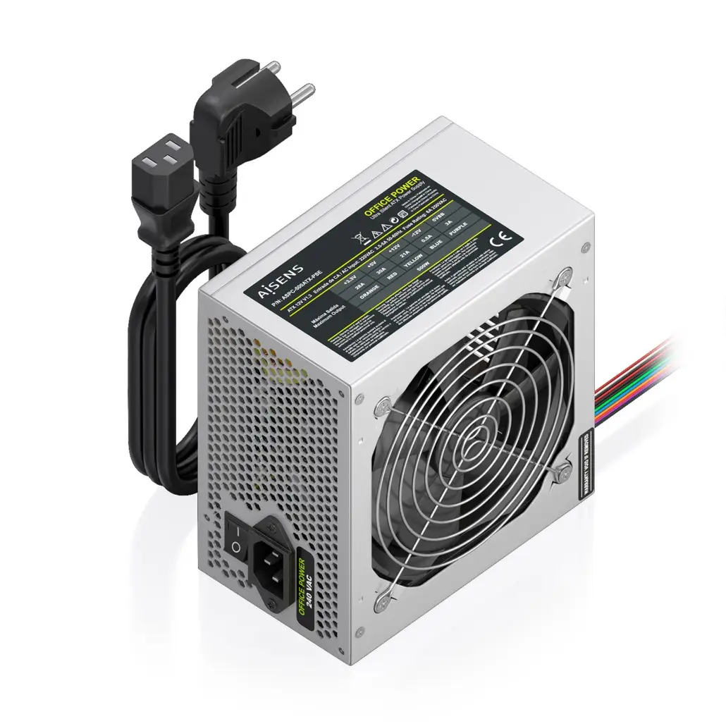 Fuente Alimentacion ATX 500W con Cable de Alimentacion OEM, Plata