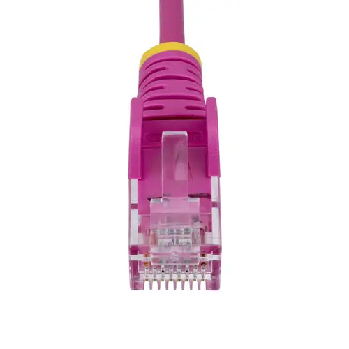 Cable de Red Ethernet CAT6 Delgado sin Enganches Rosa de 2,5m - Cable RJ45 Snagless Slim 28AWG - Alambre de Cobre Puro - PoE 100W - con Alivios de Tensión - LSZH - Probado con Fluke - Imagen 4