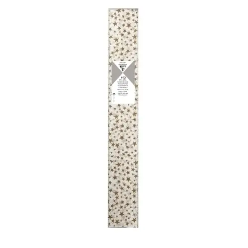 PAPEL SEDA CLAIRE 4h 50x75 ESTRELLAS DOR