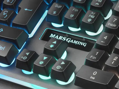 MK320ES, Teclado Gaming H-Mech, 13 Modos RGB y Halo, Reposamuñecas Acolchado, Antighosting, Idioma Español, Color Negro - Imagen 6