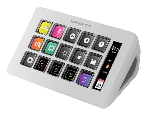 MSD-ONE, Control Deck Slim, 15 Teclas LCD Personalizables, Pantalla LCD Ampliada, Software de Control y Plug-ins, Control Deck Compacto con Diseño Slim Ergonómico, Windows y MacOS, Blanco - Imagen 1