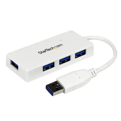 Adaptador Concentrador Hub Ladrón USB 3.0 (5Gbps) Super Speed para Laptop de 4 Puertos Salidas - Blanco - Imagen 1