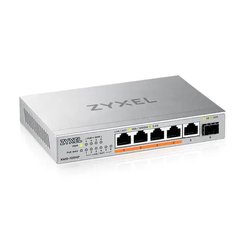 XMG-105HP No administrado 2.5G Ethernet (100/1000/2500) Energía sobre Ethernet (PoE) Plata - Imagen 1