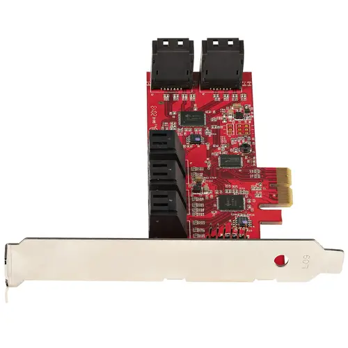 Tarjeta PCIe Controladora SATA de 10 Puertos - Tarjeta de Expansión PCI Express SATA - 6Gbps - Perfil Bajo/Completo - Conectores SATA Apilados - ASM1062 sin RAID - Imagen 3