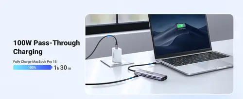 15596 base para portátil y replicador de puertos Alámbrico USB 3.2 Gen 1 (3.1 Gen 1) Type-A + Type-C Aluminio - Imagen 5