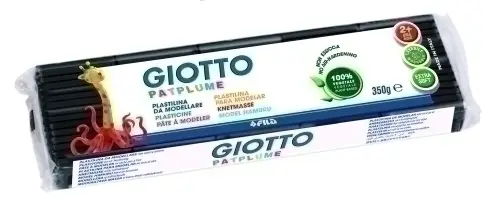 PLASTILINA PATPLUME 350GR NEGRO C/12