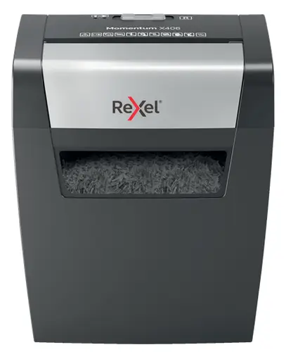 Momentum X406 triturador de papel Corte en partículas Azul, Gris - Imagen 1
