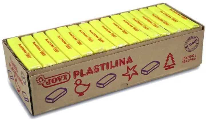 CAJA 15 PASTILLAS PLASTILINA 350 G - AMARILLO OSCURO JOVI 7203