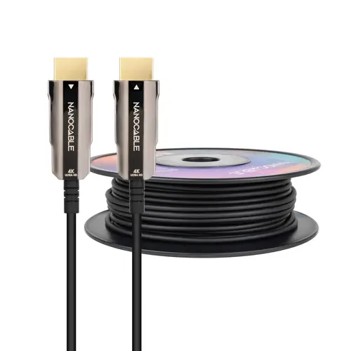 Cable HDMI V2.0 AOC 4K@60Hz 18Gbps A/M-A/M, Negro, 100 m - Imagen 1