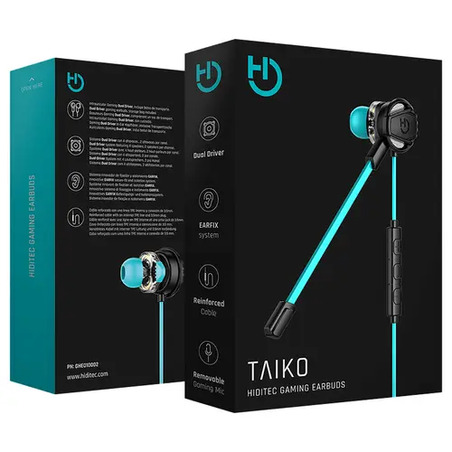 Taiko Auriculares Alámbrico Dentro de oído Juego Negro, Turquesa - Imagen 6