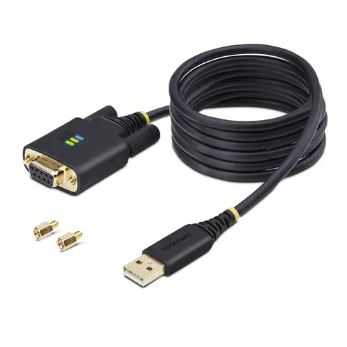 Cable Adaptador USB a Serie de Módem Nulo de 2m - FTDI RS232 - Tornillos DB9 Intercambiables - USB-A a DB9 RS232 - Windows/macOS/Linux - Imagen 9