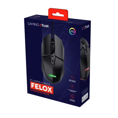 GXT 109 Felox ratón Juego mano derecha USB tipo A Óptico 6400 DPI - Imagen 6