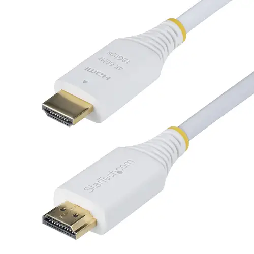 Cable HDMI Premium Certificado Alta Velocidad de 3m - Cable HDMI UHD - 4K 60Hz/1440p 144Hz - HDR10/HDCP 2.2/ARC - 18Gb - Cable HDMI 2.0 - Recubrimiento de TPE - Blanco - Imagen 2