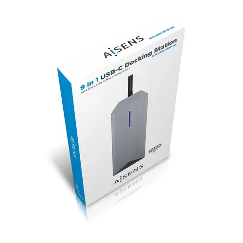 USB-C Dock 9 en 1, USB-C a 1x HDMI, 1xRJ45, 3x USB, 1x PD, 1x Audio, 1x SD, 1x Micro SD, Gris, 15 cm - Imagen 7