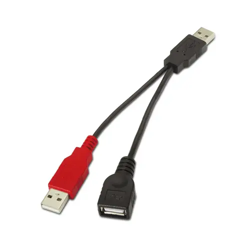 A101-0030 cable USB USB 2.0 0,15 m 2 x USB A USB A Negro, Rojo - Imagen 2