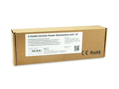 333311 unidad de distribución de energía (PDU) 4 salidas AC 1U Negro, Plata - Imagen 2
