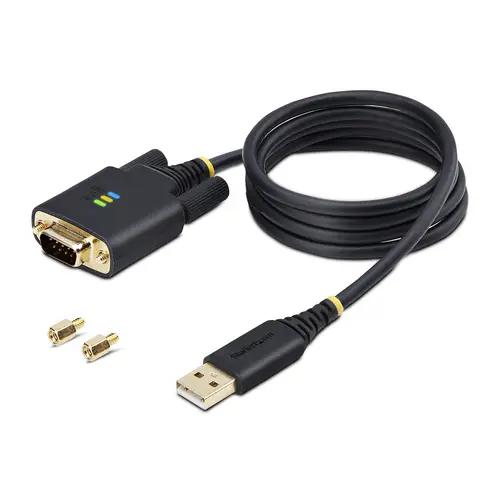 Cable Adaptador USB a Serie de 1m - Serial - Retención COM - FTDI - Adaptador USB-A a DB9 RS232 - con Tornillos DB9 Intercambiables - Windows/macOS/Linux - Imagen 9