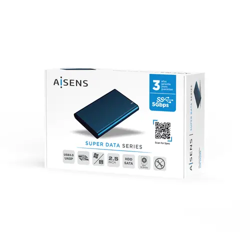 Caja Externa 2.5" ASE-2525PB 9.5 mm SATA A USB 3.0/USB 3.1 Gen1, Azul Pacifico - Imagen 7