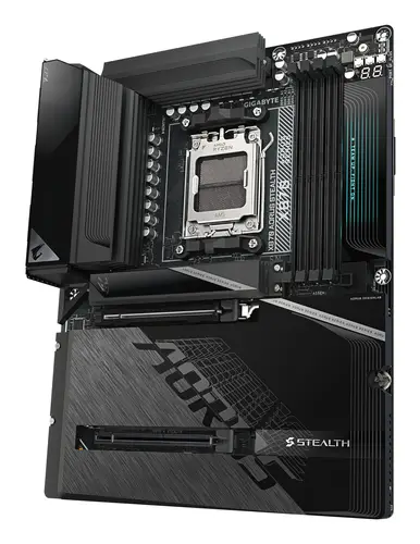 X870 AORUS STEALTH Placa Base - Compatible con procesadores AMD Ryzen 9000, VRM digital de 16+2+2 fases, hasta 8200MHz DDR5 (O.C.), 2xPCIe 5.0 + 2xPCIe 4.0, Wi-Fi 7, LAN 5GbE, USB 4 - Imagen 4