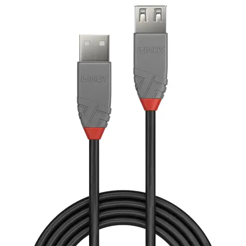 36701 cable USB USB 2.0 0,5 m USB A Negro, Gris - Imagen 2