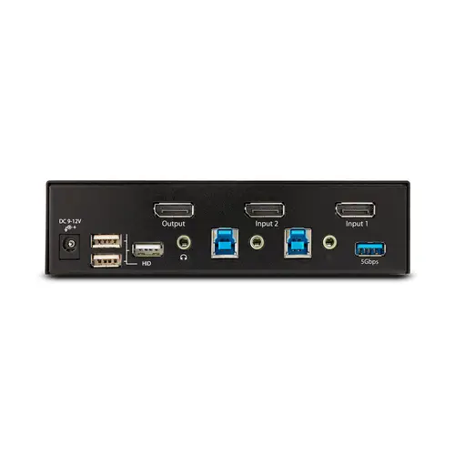 Switch Conmutador KVM DisplayPort de 2 Puertos - 8K60/4K144 - para Un Monitor - DP 1.4 - 2x USB 3.0 - 4x USB 2.0 HID - Conmutado por Botones y Teclas de Acceso Rápido - TAA - Imagen 4