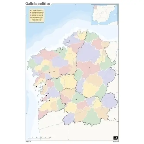 MAPA MUDO ERIK COLOR POLITICO GALICIA - Pack de 50 unidades