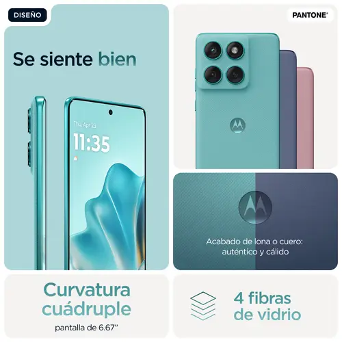 edge 60 fusion 16,9 cm (6.67") SIM doble Android 15 5G USB Tipo C 8 GB 256 GB 5200 mAh Turquesa - Imagen 16