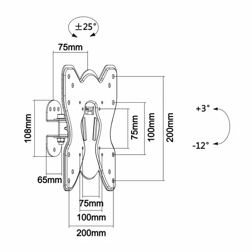 WT42TS-005 soporte para TV 106,7 cm (42") Negro - Imagen 5